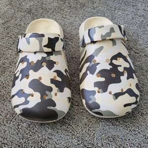 Camo Print Croc Clog Shoes